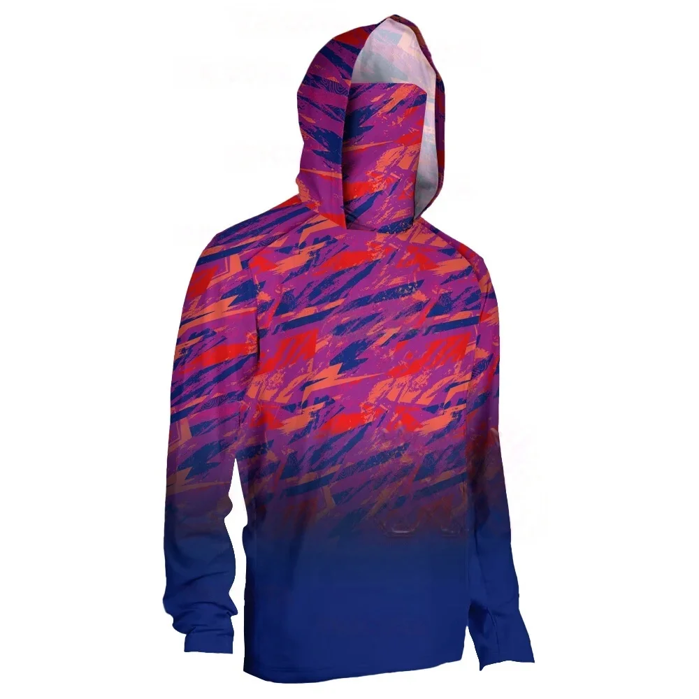 Fishing Shirt Uv Protection - フード付きフィッシングシャツ、釣り用ウェア、メンズ、長袖、UVカット機能付き