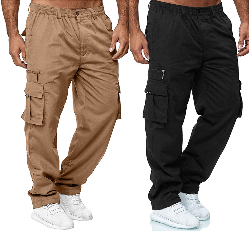 Fishing Pants Waterproof - メンズカーゴパンツ弾性ウエスト弾性マルチポケットルーズコンバットワークパンツアウトドアフィットネススポーツカジュアルパンツ S-4XL