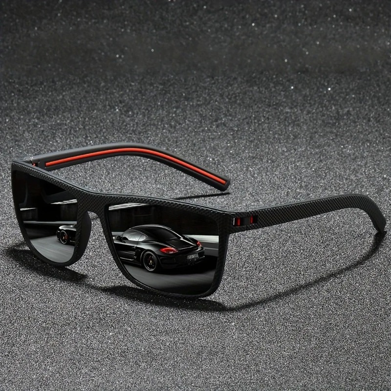 Fishing Sunglasses Polarized - ファッション性の高い、ヴィンテージ風のスクエア型サングラス。男性・女性向け。ブランドデザイナーによるスポーツサングラス。運転や釣りにも最適。UV400カット。