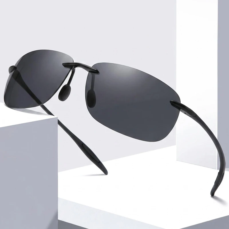 Fishing Sunglasses Polarized - 新作メンズ超軽量TR90偏光サングラス。男女兼用、フレームレスデザイン。運転用、釣り用、ハイキング用、スポーツ用としても最適。ファッション性も兼ね備えたサングラス。
