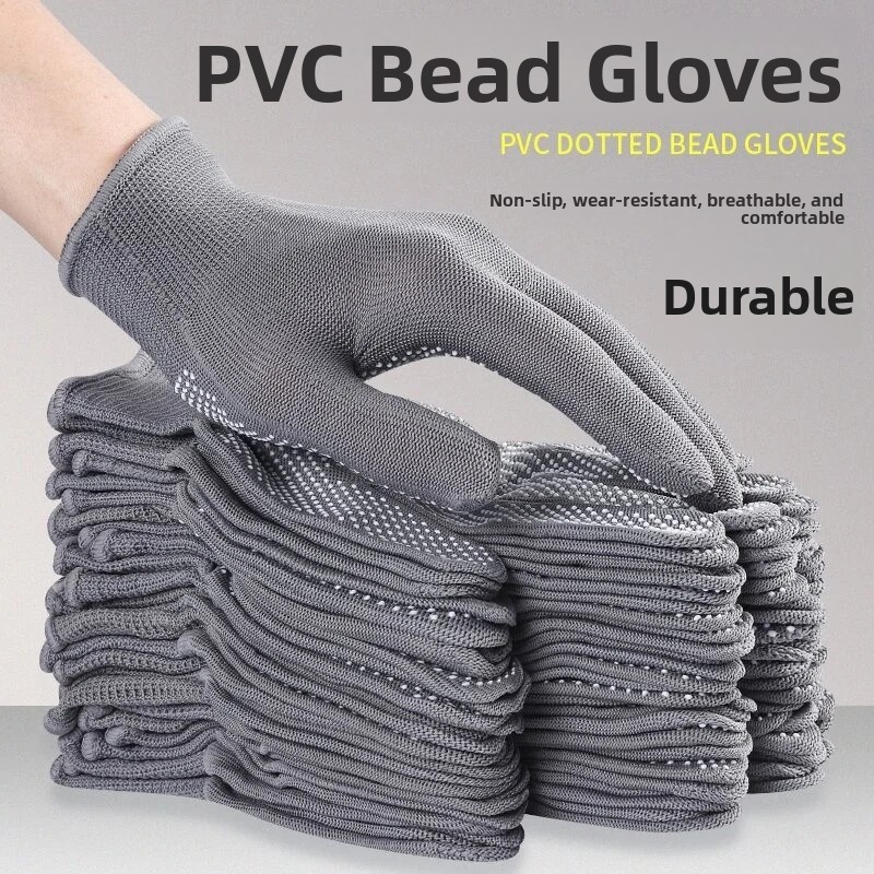 Fishing Gloves - 厚みのあるビーズプラスチック薄型作業用手袋滑り止め耐摩耗性釣り運転建設現場労働保護手袋