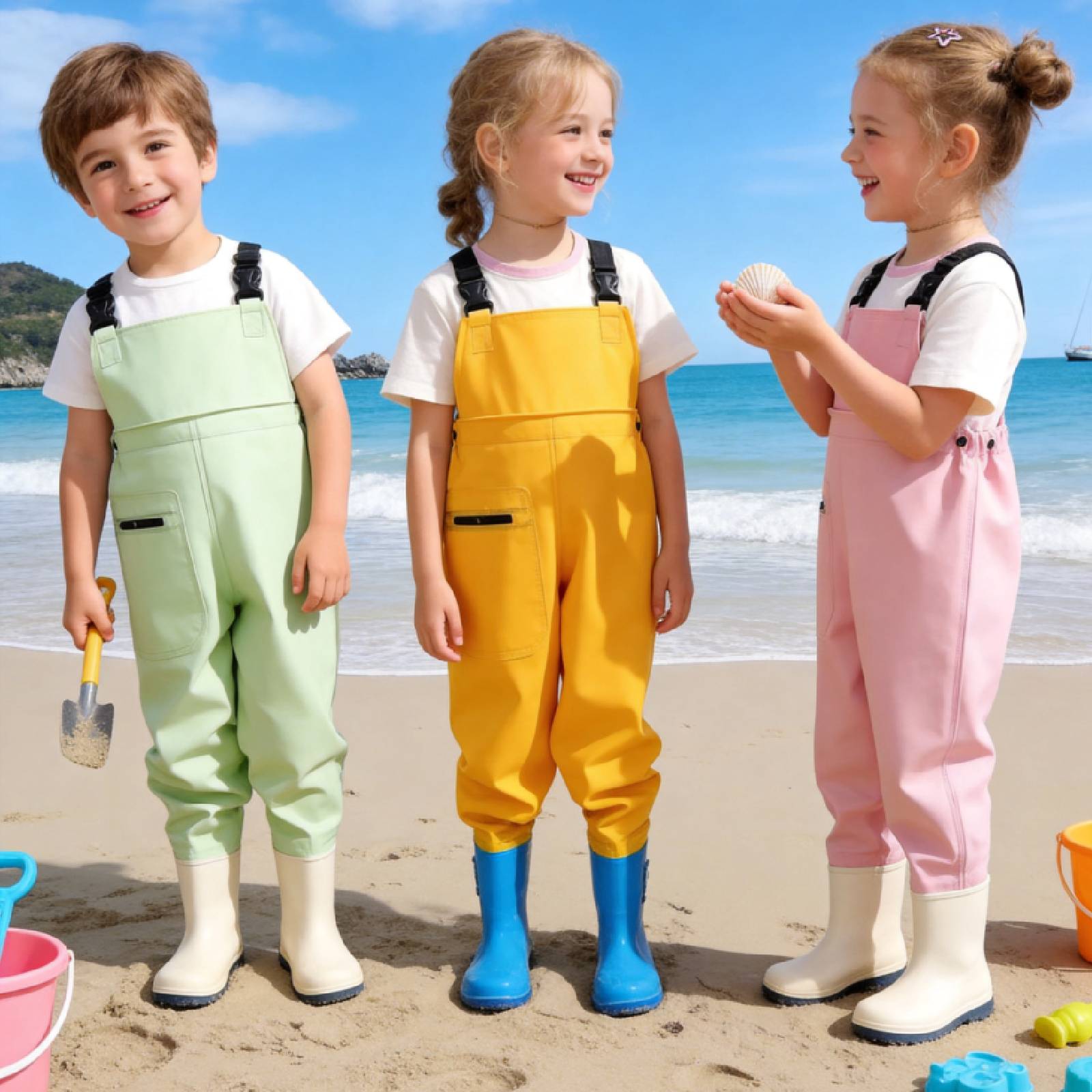 Fishing Pants Waterproof - 子供用オーバーオール防水ウェーディングパンツ海釣りスーツ幼稚園の男の子と女の子のための全身防滴ギア