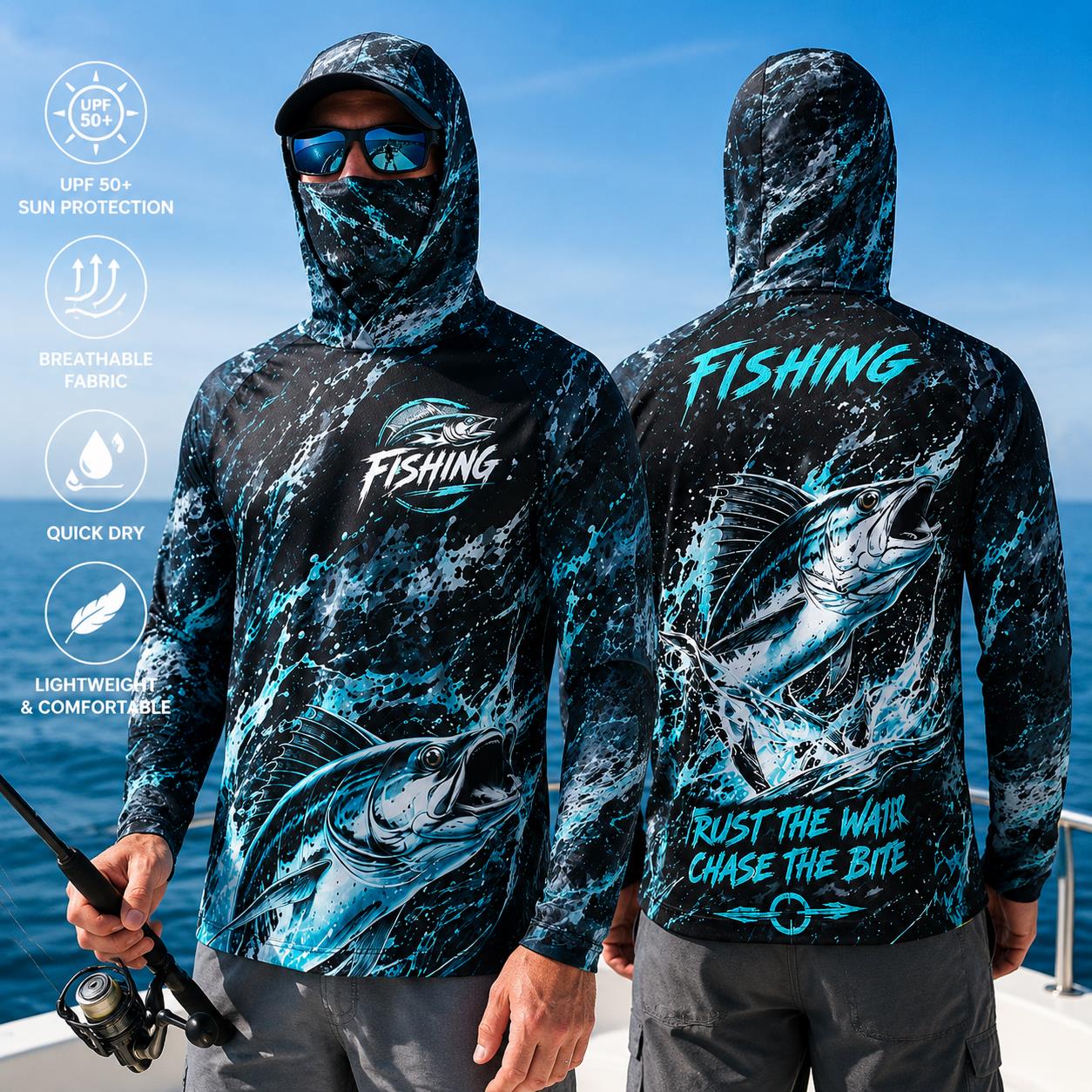 屋外用日焼け防止長袖フィッシングトップ ネックマスク付き プ - Fishing Mask Sun Protection のレビューと価格