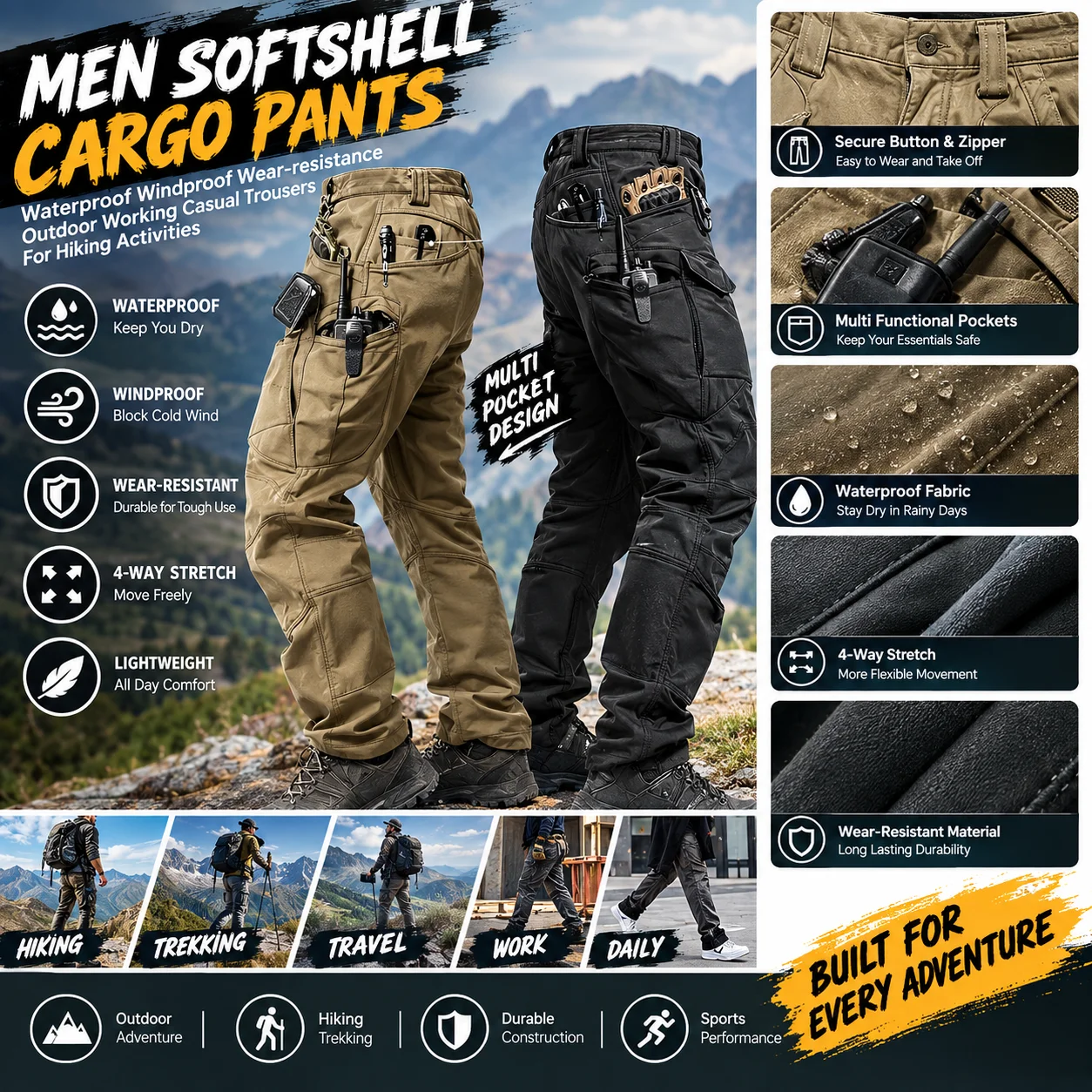 2026年、メンズ向け、冬用、防水、クライミング、スキー、ト - Fishing Pants Waterproof のレビューと価格