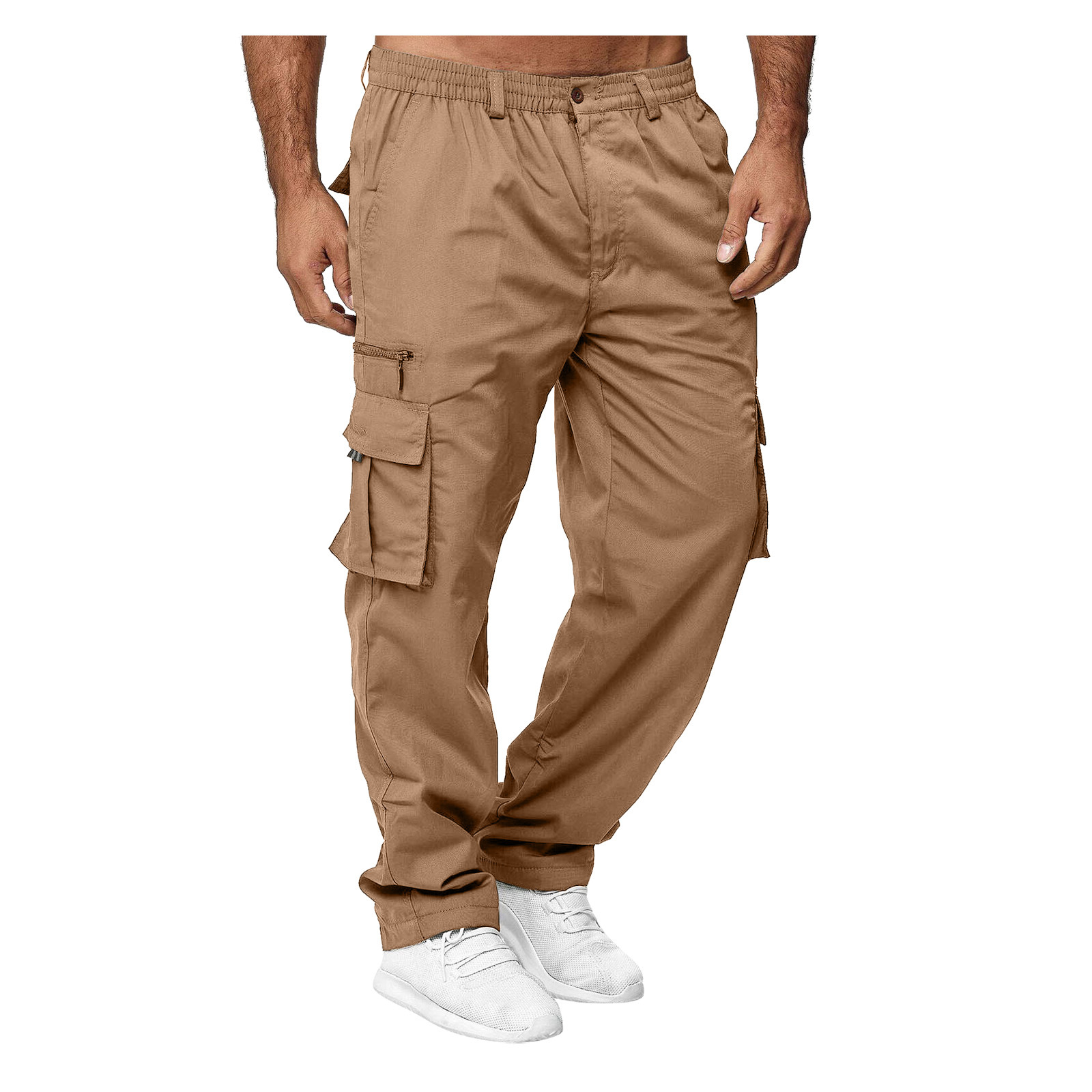 メンズカーゴパンツ弾性ウエスト弾性マルチポケットルーズコンバ - Fishing Pants Waterproof のレビューと価格