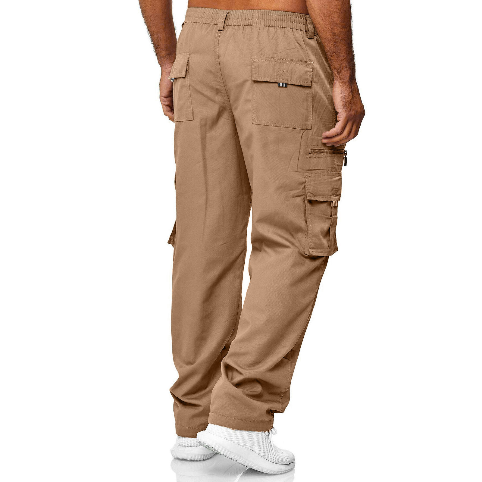 メンズカーゴパンツ弾性ウエスト弾性マルチポケットルーズコンバ - Fishing Pants Waterproof のレビューと価格