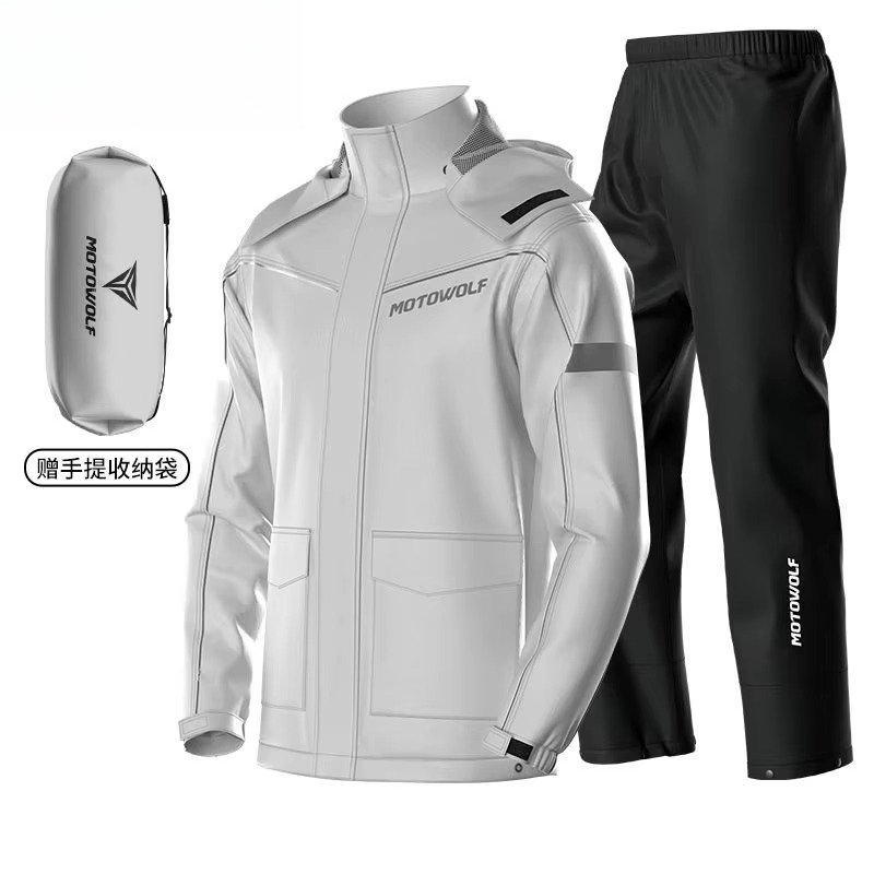 MOTOWOLF バイク用レインコート 男女兼用 セパレート - Fishing Rain Suit のレビューと価格