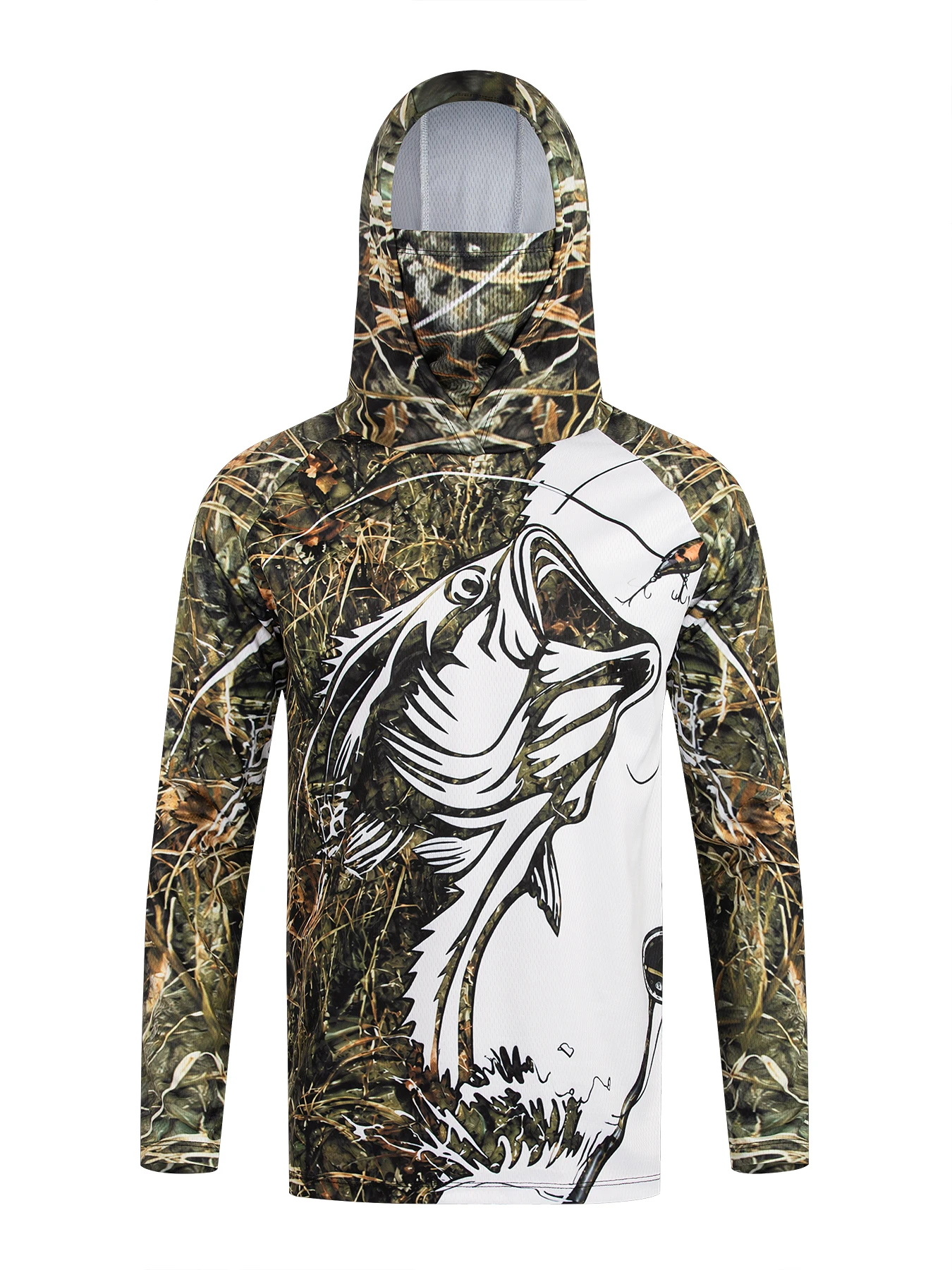 メンズ用、フード付き、長袖、UVカット、速乾性、通気性に優れ - Fishing Shirt Uv Protection のレビューと価格