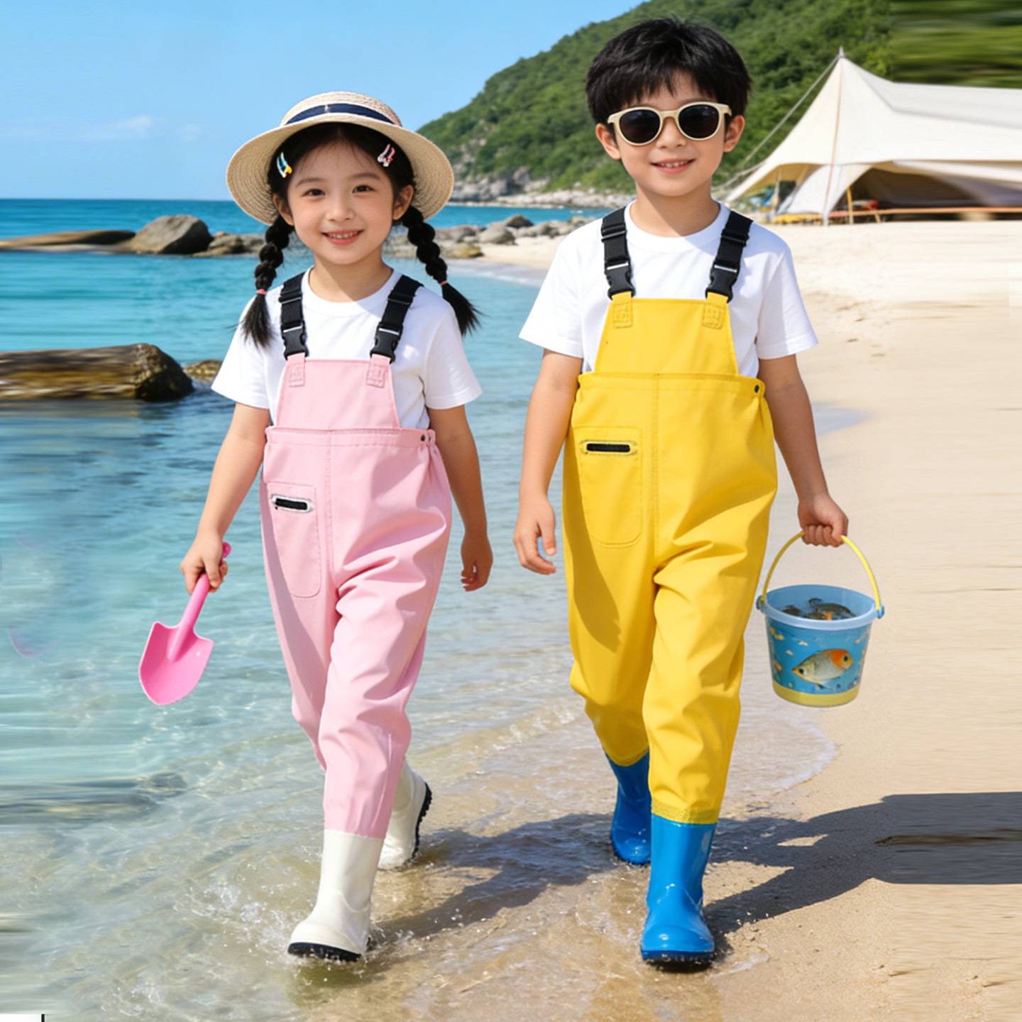 子供用オーバーオール防水ウェーディングパンツ海釣りスーツ幼稚 - Fishing Pants Waterproof のレビューと価格