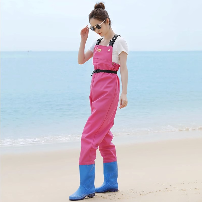 レディースハーフボディウェーダービーチレインブーツ防水釣りス - Fishing Rain Suit のレビューと価格
