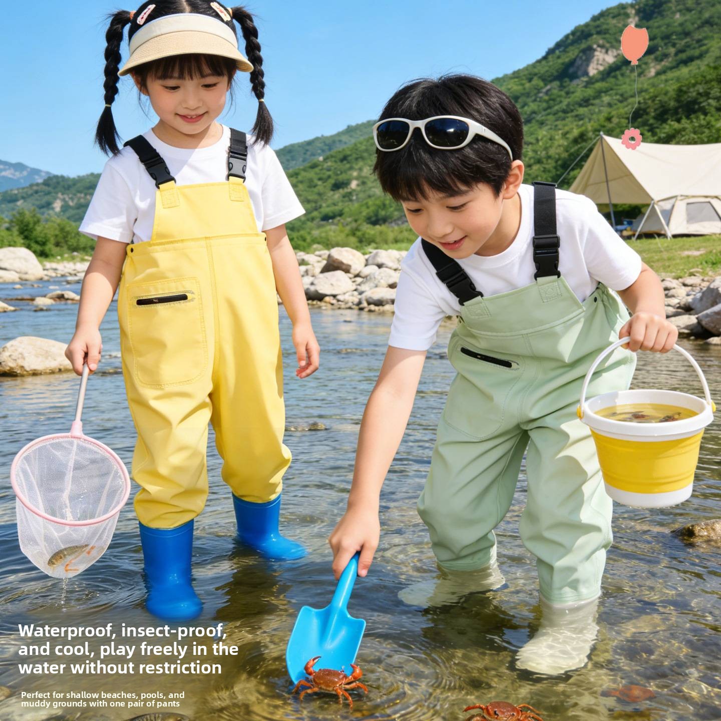 子供用オーバーオール防水ウェーディングパンツ海釣りスーツ幼稚 - Fishing Pants Waterproof のレビューと価格